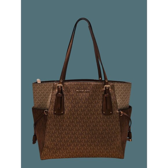 Michael Kors Voyager Color Block Signature Logo Tote Shoulder Bag - Picture 1 of 16